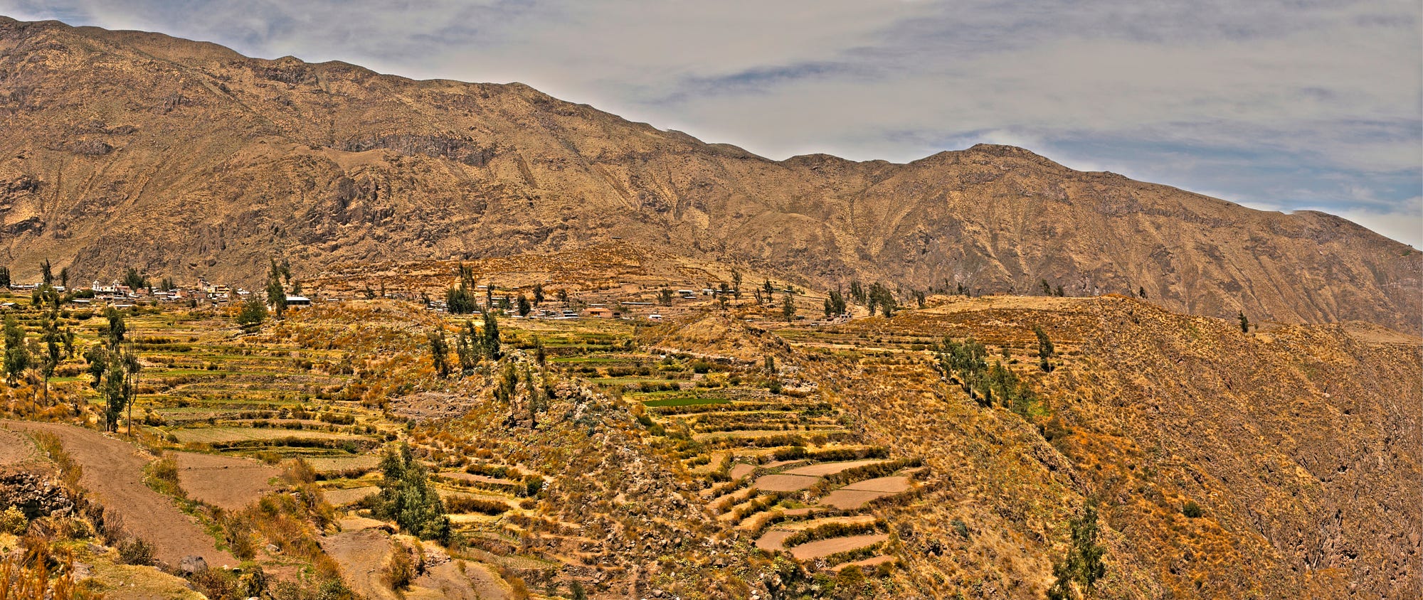 The many terraces found around Colca Canyon.