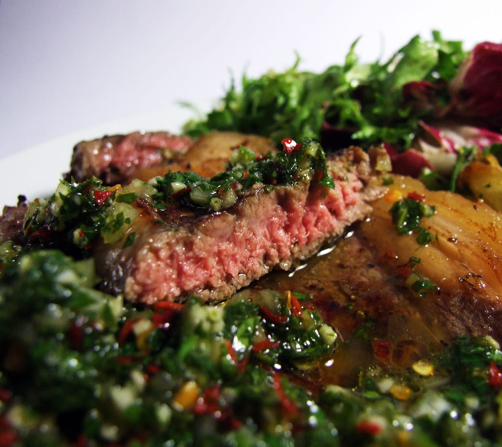 “Chimichurri with Steak” Image courtesy of Food Stories (Flickr)