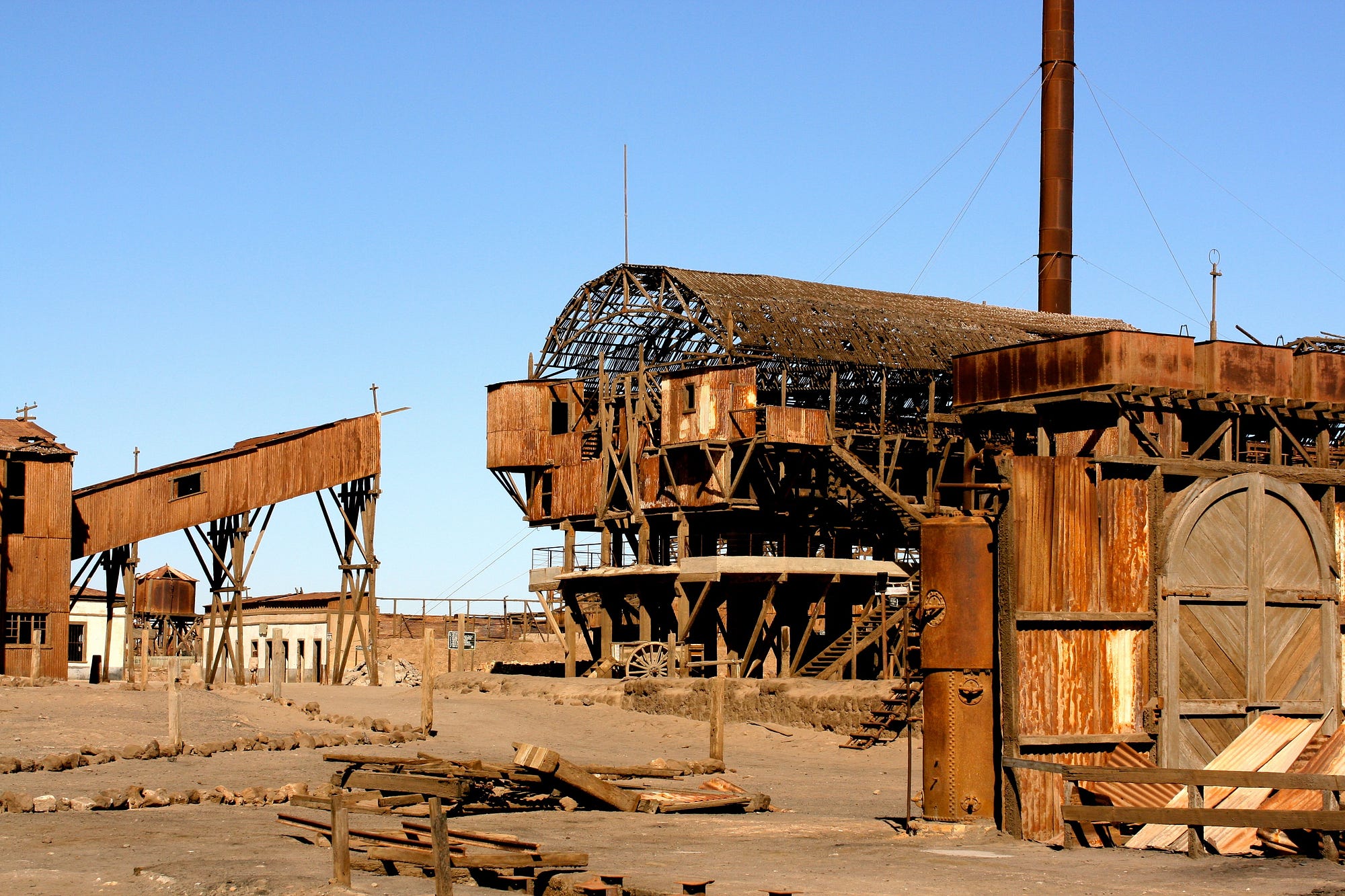 Abandoned Santa Laura nitrate plant. Nitrate can be used in both fertilizer and explosives