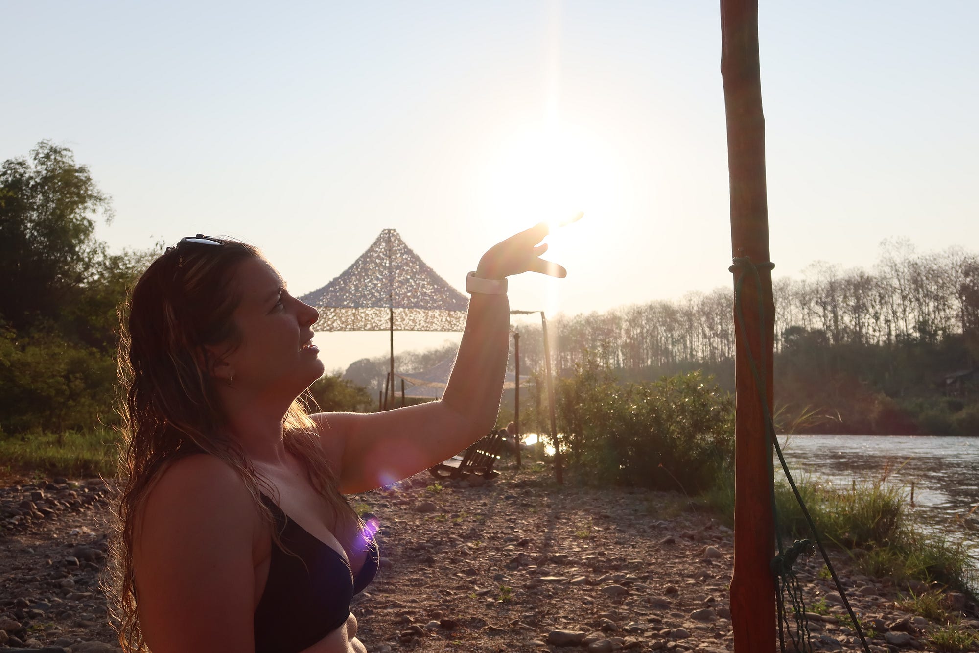 This was our first chance to swim in an offshoot river of the Mekong and despite the chilly temperatures it was refreshing and fun! (definitely channeled our Nonie and Lachie courage for this cold dip in fresh water)