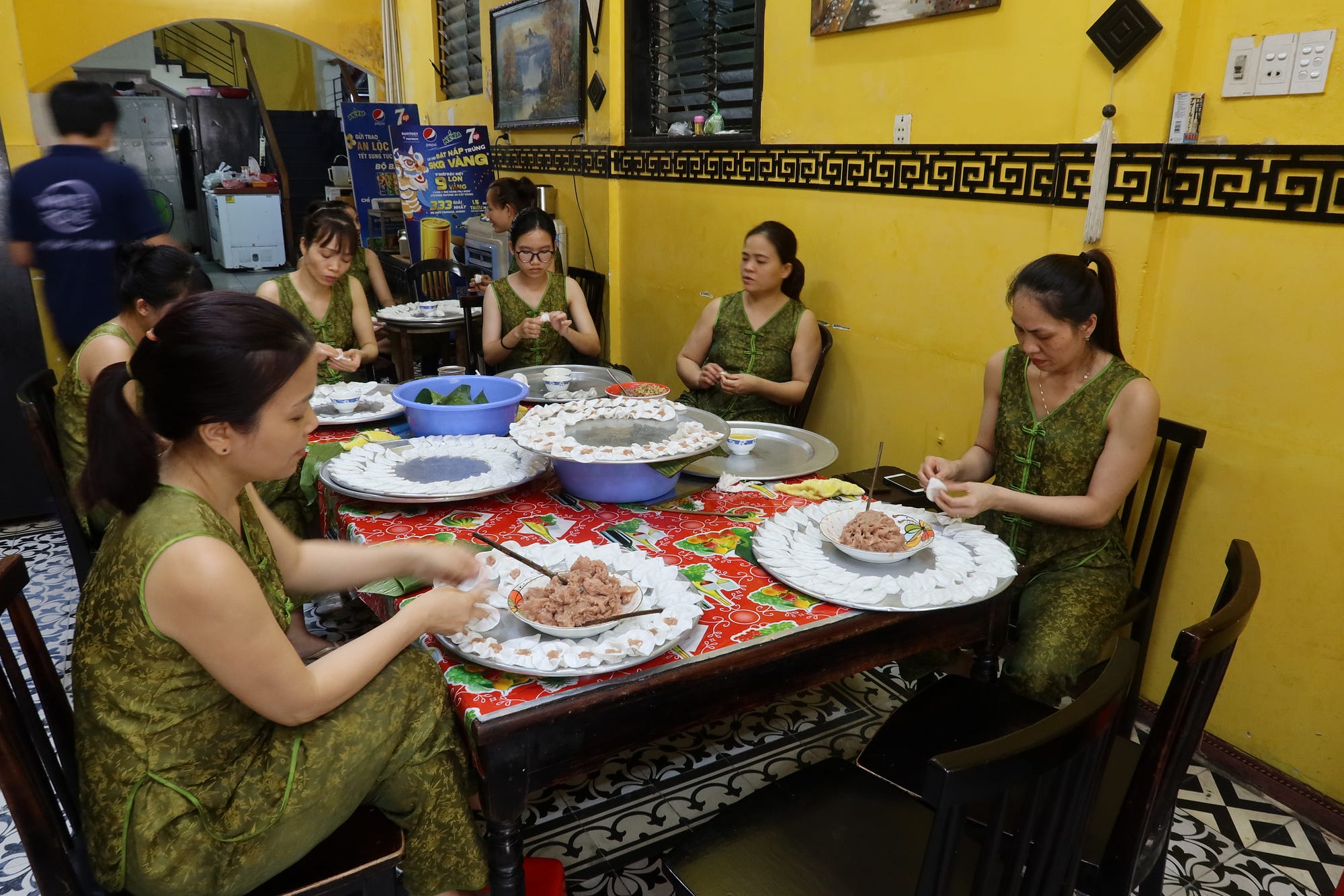 They originate in Hoi An from the aptly named White Rose Restaurant where it’s the only item on the menu. The women were making the dumplings at the back of the restaurant at such a pace!