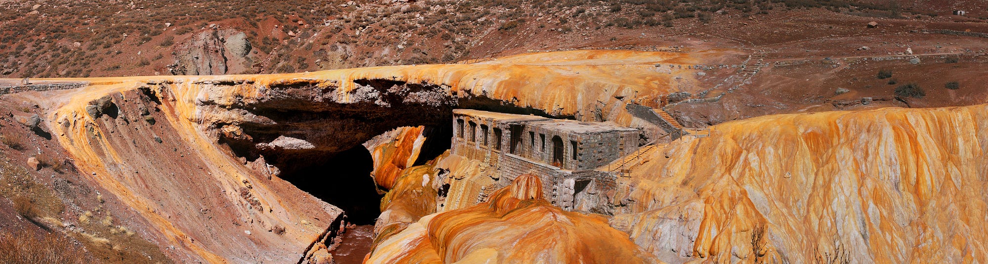 Panoramic view of the Inca Bridge